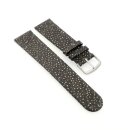 Easy-Klick Perlrochen-Style Uhrenarmband Modell Rocco schwarz 18 mm