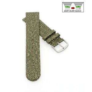 Easy-Klick Perlrochen-Style Uhrenarmband Modell Rocco grün 16 mm