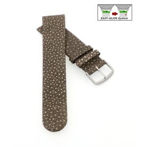 Easy-Klick Perlrochen-Style Uhrenarmband Modell Rocco mocca 22 mm