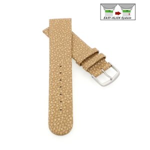 Easy-Klick Perlrochen-Style Uhrenarmband Modell Rocco cognac 22 mm
