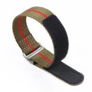 Klett Uhrenarmband Modell Klettone-L grün-rot 20 mm