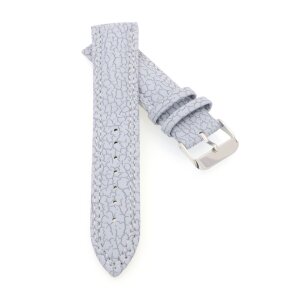 Hybrid Canvas-Leder Uhrenarmband Modell Jupiter grau 18 mm