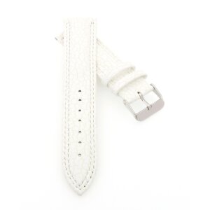 Hybrid Canvas-Leder Uhrenarmband Modell Jupiter weiß 22 mm