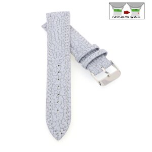 Easy-Klick Hybrid Canvas-Leder Uhrenarmband Modell Jupiter grau 18 mm