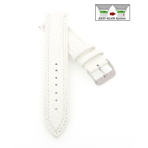 Easy-Klick Hybrid Canvas-Leder Uhrenarmband Modell Jupiter weiß 18 mm