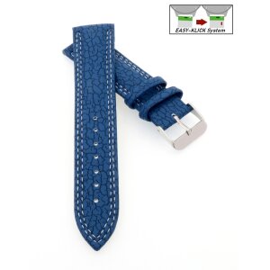 Easy-Klick Hybrid Canvas-Leder Uhrenarmband Modell Jupiter blau 20 mm