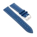 Easy-Klick Hybrid Canvas-Leder Uhrenarmband Modell Jupiter blau 20 mm