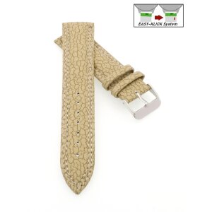 Easy-Klick Hybrid Canvas-Leder Uhrenarmband Modell Jupiter beige-creme 22 mm