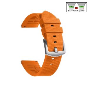 Easy-Klick Premium Silikon Muster Uhrenarmband Modell Faro orange 20 mm