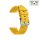 Easy-Klick Premium Silikon Muster Uhrenarmband Modell Faro gelb 22 mm