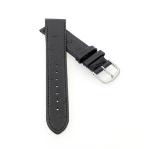 Strauß-Style Uhrenarmband Modell Sydney schwarz 16 mm