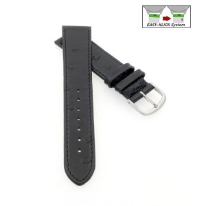 Easy-Klick Strauß-Style Uhrenarmband Modell Sydney schwarz 16 mm