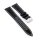 Canvas-Nylon Leder Uhrenarmband Modell Broker schwarz-WN 22 mm
