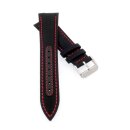 Canvas-Nylon Leder Uhrenarmband Modell Broker schwarz-RN...