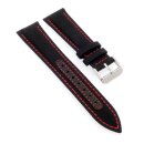 Canvas-Nylon Leder Uhrenarmband Modell Broker schwarz-RN 22 mm
