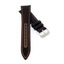 Canvas-Nylon Leder Uhrenarmband Modell Broker schwarz-ON...