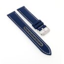 Canvas-Nylon Leder Uhrenarmband Modell Broker blau-WN 20 mm