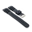Kautschuk Taucher Uhrenarmband Modell Diver-Z18 schwarz 18 mm, komp. Seiko