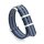GEO-Straps Nato Canvas-Nylon Uhrenarmband Modell Quest-S blau-grau 22 mm