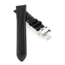 Alligator Uhrenarmband Modell Longi-FS-S schwarz 19 mm