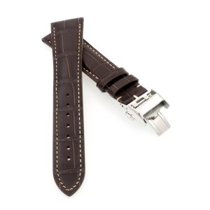 Alligator Uhrenarmband Modell Longi-FS-S mocca 19 mm, kompatibel Longines
