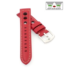 Easy-Klick Vintage Rallye Uhrenarmband Modell Jülich rot 24 mm