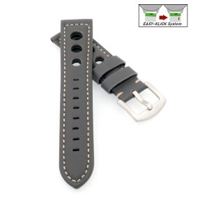 Easy-Klick Vintage Rallye Uhrenarmband Modell Jülich grau 24 mm