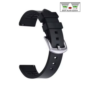 Easy-Klick FKM-Kautschuk Uhrenarmband Modell Rescue schwarz 18 mm