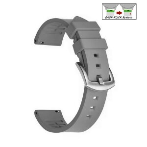 Easy-Klick FKM-Kautschuk Uhrenarmband Modell Rescue grau 22 mm