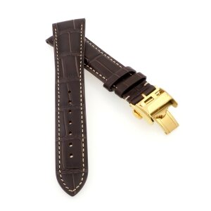 Alligator Uhrenarmband Modell Longi-FS-G mocca 22 mm, kompatibel Longines