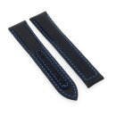 Premium Hybrid Uhrenarmband Modell Alzey-OS schwarz-blau 20 mm, komp. Omega