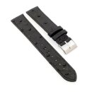 Feines echt Strauß Uhrenarmband Modell Jawa schwarz 16 mm