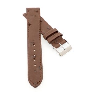 Feines echt Strauß Uhrenarmband Modell Jawa mocca 18 mm