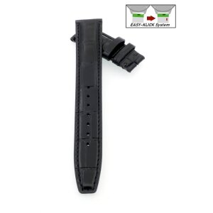 Easy-Klick Alligator Uhrenarmband Modell IW-42 schwarz 20 mm, komp. IWC Portugieser