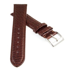 Echt Mississippi Alligator Uhrenarmband Modell Mississippi dunkelbraun 19 mm