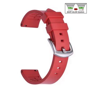 Easy-Klick FKM-Kautschuk Uhrenarmband Modell Rescue rot 18 mm