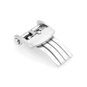 Faltschließe Edelstahl silber Modell BF-40 18 mm, kompatibel Breitling
