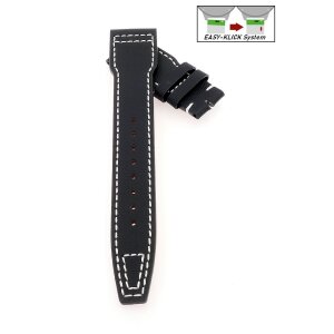 Easy-Klick Nytech-Leder Uhrenarmband Modell IW-22 schwarz-WN 20 mm, kompatibel IWC