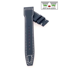 Easy-Klick Nytech-Leder Uhrenarmband Modell IW-22 blau-WN 21 mm, kompatibel IWC