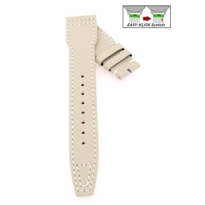 Easy-Klick Nytech-Leder Uhrenarmband Modell IW-22 beige-creme 21 mm, kompatibel IWC