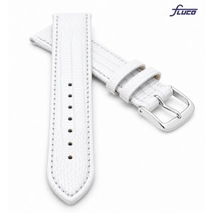 Fluco Teju-Eidechse Uhrenarmband Modell Emporio-NL weiß 18 mm, Handmade