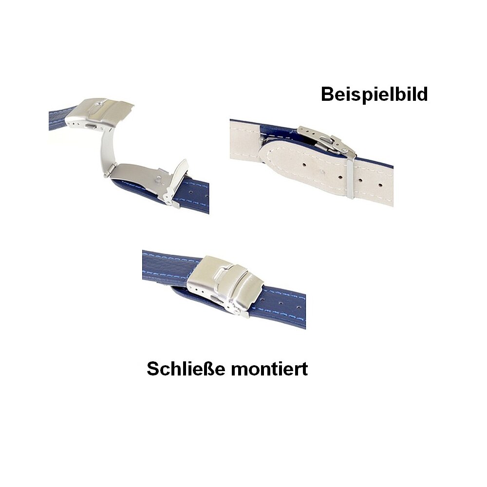 Osco Edelstahl Sicherheits-Faltschliesse für Uhren Metallbänder 