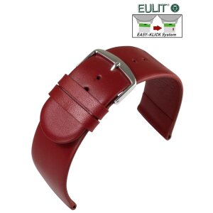 Feines Eulit Easy-Klick Schafnappa-Leder Uhrenarmband Modell Schafnappa rot 18 mm