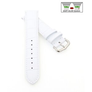 Easy-Klick Alligator Uhrenarmband Modell CT-55-NL weiß-TiT 16 mm, kompatibel Cartier
