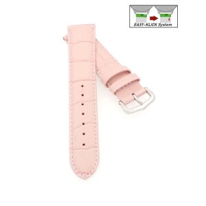 Easy-Klick Alligator Uhrenarmband Modell CT-55-NL rosa-TiT 18 mm, kompatibel Cartier