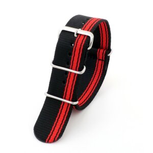 Nato Nylon Uhrenarmband schwarz-rot Modell Camp 18 mm Nato Strap