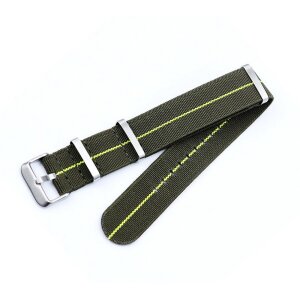 Elastic Nato Nylon Flex-Uhrenarmband Modell Oneflex-SG grün-gelb 18 mm
