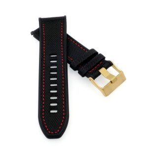 Hybrid Kautschuk-Nylon Uhrenarmband Modell Chief-G schwarz-RN 26 mm, komp. Diesel Uhren
