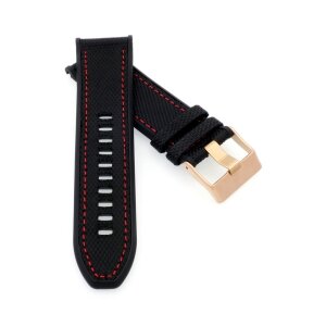 Hybrid Kautschuk-Nylon Uhrenarmband Modell Chief-RG schwarz-RN 26 mm, komp. Diesel Uhren