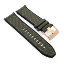 Hybrid Kautschuk-Nylon Uhrenarmband Modell Chief-RG grün 26 mm, komp. Diesel Uhren